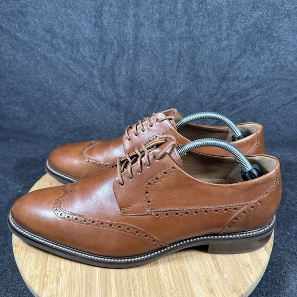 Cole Haan‎ Men's Warren Wing Tip Oxford Style C20322 British Tan Size 10.5 - Picture 3 of 8